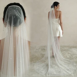 YouLaPan V71a Glittering Wedding Veil Sparkly Crystal Bridal Veil Luxury Diamond 1 Tier Soft Bride Veils with Rhinestones Novias