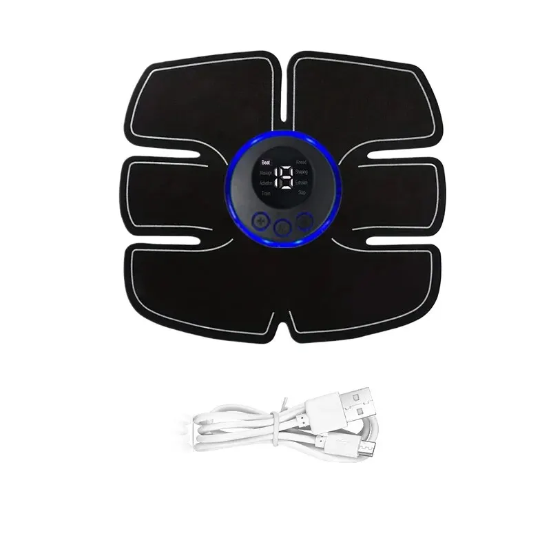 USB Rechargeable Muscle Massager Portable Abdominal Fitness Patch Shaping Massage Wireless LCD Display Massager to Relax Fatigue