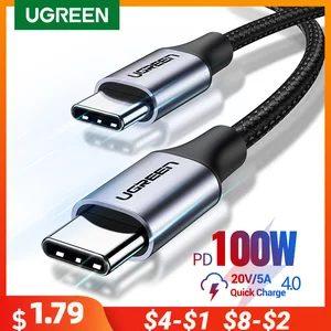 UGREEN 100W USB Type C To USB C Кабель для Macbook iPad Samsung Xiaomi PD Быстрозарядное устройство 5A E - Marker Чип Быстрый USB C