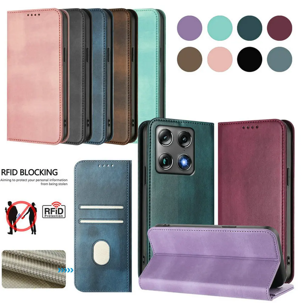 RFID Leather Flip Book Cover - Premium Wallet  with Signature Design