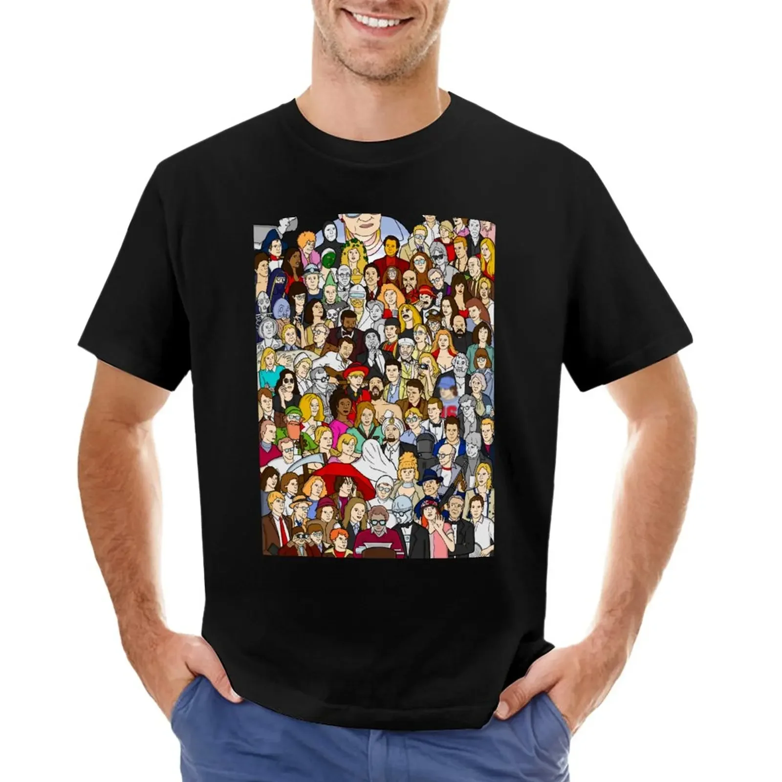 

Woody Allen Characters T-Shirt oversized tops Short sleeve tee boys whites mens graphic t-shirts hip hop