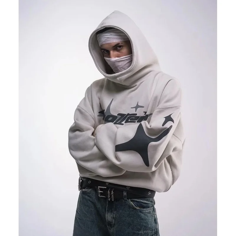Star Letter Foam Hoodie for Men and Women American Style Street Decoration Casual Loose Clothes Y2K Couple Clothes Brand SS