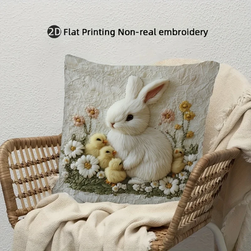 VIKAMA 부활절 토끼 쿠션 세트, 거실 소파 커버, 침실, 자동차, 홈 데코 베개 커버용