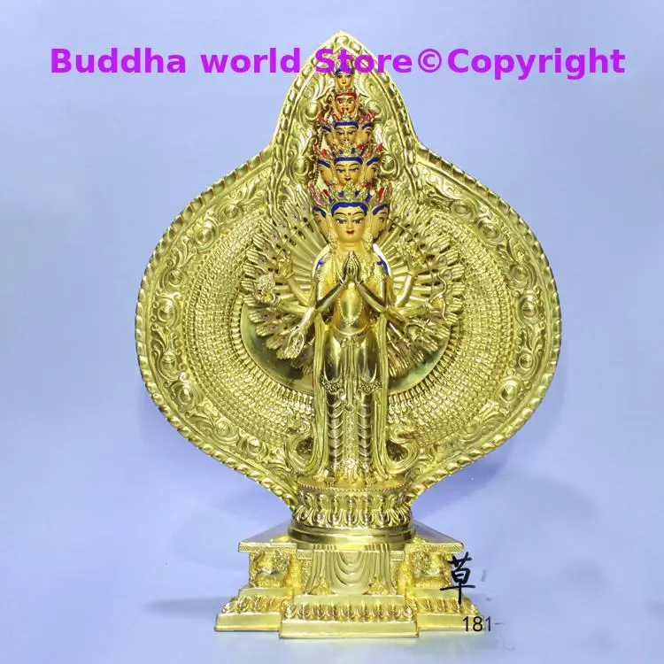 

41CM huge large GOOD buddha HOME Temple Nepal Tibet Buddhism gilding Thousands Hands Guanyin Avalokitesvara buddha brass statue