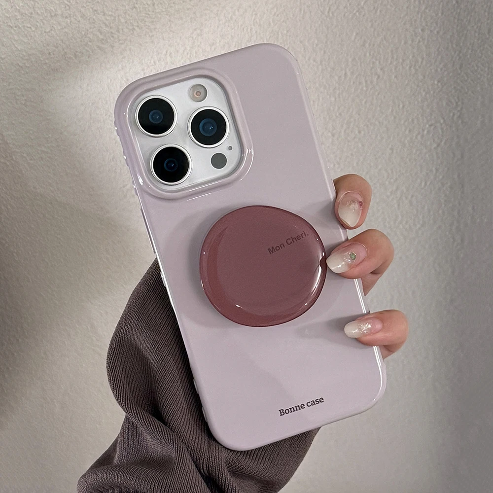 Adorable Purple Shockproof Phone Case with Stand Holder Bracket - Soft and Protective Back Cover