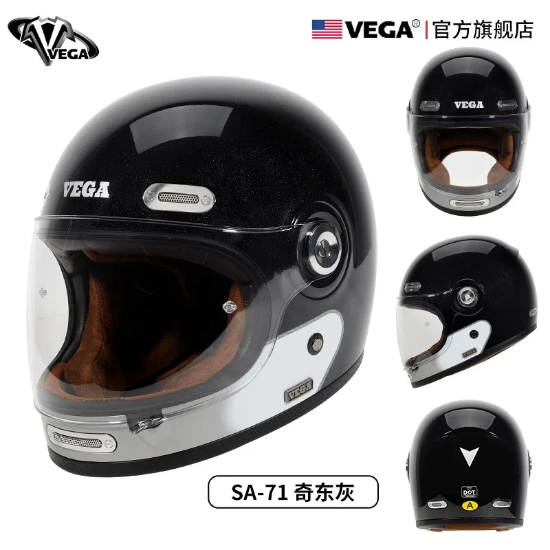 VEGA Original Motorcycle Helmet DOT ECE Certification Retro Full