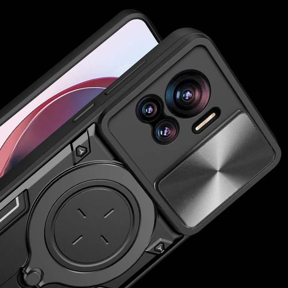 Magnetic Camera Protection Case with Ultra Fusion Armor and Metal Ring Back Cover
