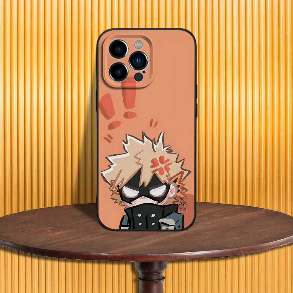 Katsuki Bakugo Hero-Themed Soft Black Phone Case