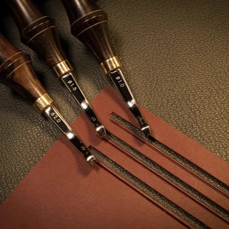 XIFENG Left / Right Hand Leather Edge Burnisher-Stainless Steel Edge Finishing Tool ForDIY Leathercraft, 1.0/1.5/2.0MM