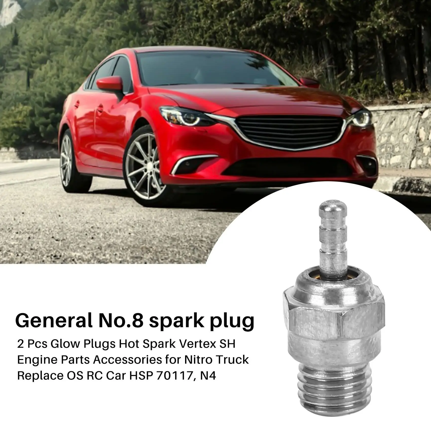 2 Pezzi Candelette Hot Spark Vertex Sh Parti Del Motore Accessori Per Nitro Truck Sostituire Os Rc Car Hsp 70117, N4