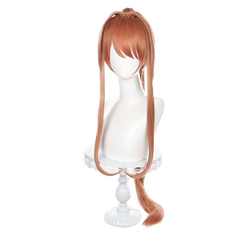 

Doki Doki Literature Club Monika Wigs DDLC 110cm Long Heat Resistant Synthetic Hair Perucas Anime Cosplay Wig +Wig Cap