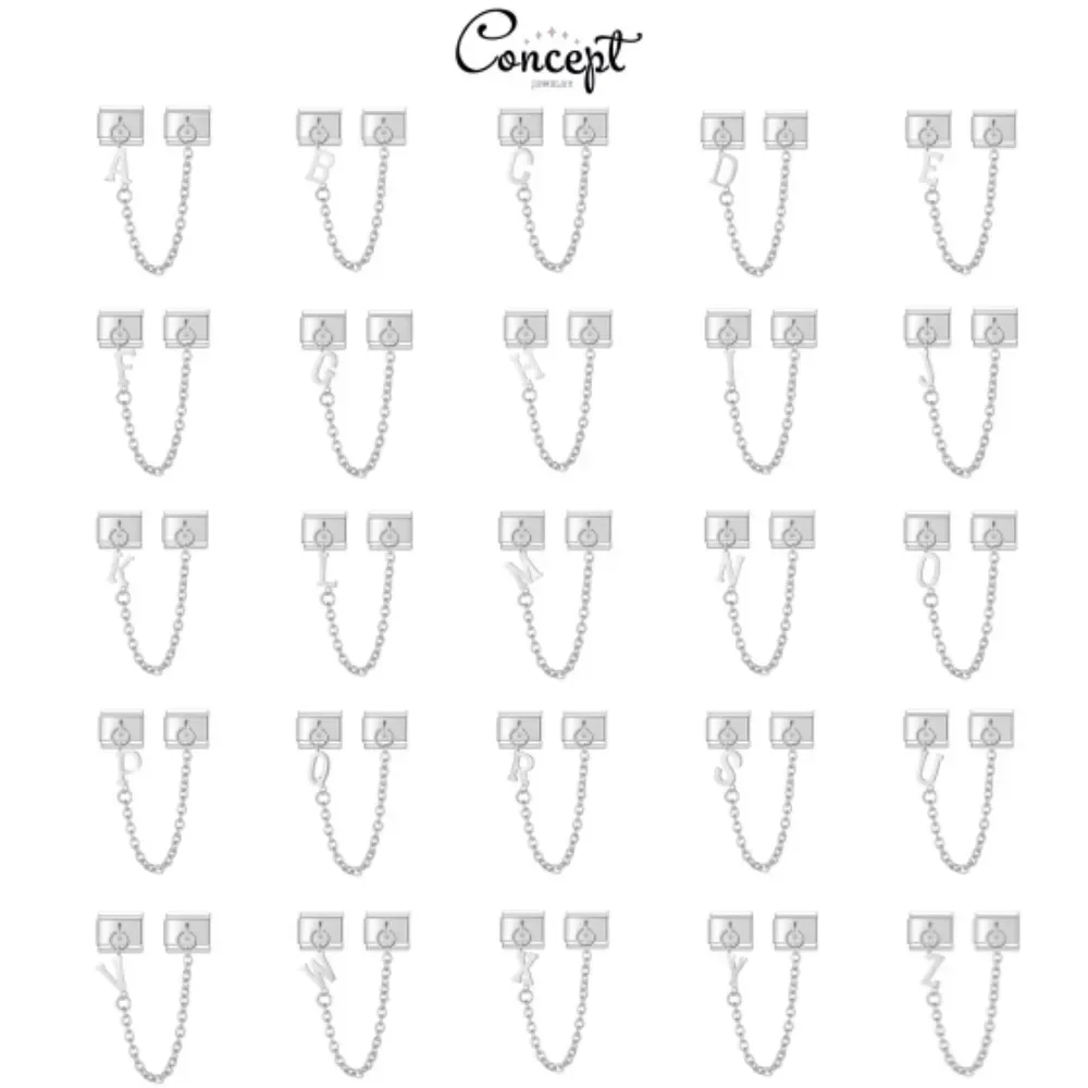 Fashion Chain Letter Elastic Charm Italian Links Fit 9mm Stainless Steel Modular Bracelet Making Women DIY Jewelry 7 Sd45da78514c740ebac5a63e3d6ce0d67Z