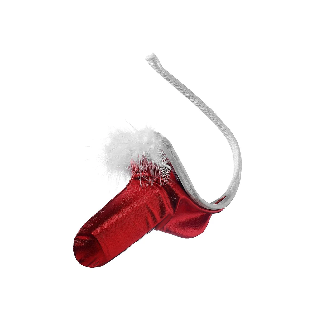 Mens Sex Cock Decorative Underwear Gay Sissy Pouch Panties C-string Thongs Christmas Man Erotic Underpants Feather Lingerie