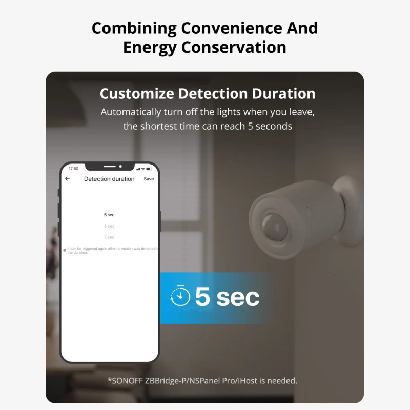 Smart Motion Sensor SONOFF SNZB-03P Zigbee Movement Detector 5-Sec Faster Detection Smart Scene Alexa Google Home Assistant Mqtt