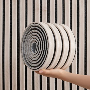 วอลเปเปอร์โฟมกันกระแทกแบบมีกาวในตัว ตกแต่งบ้าน 3 มิติ แผ่นผนัง PVC แบบลอกและติด สำหรับตกแต่งผนังห้องนอน 16