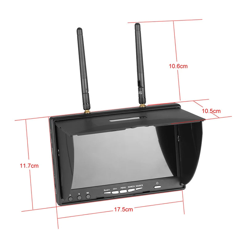 FPV LCD5802D 5.8G 40CH 7 ġ  LCD ȭ 5802D 800*480 RC FPV Drone Quadcopter Multicopter  DVR  ͸ 