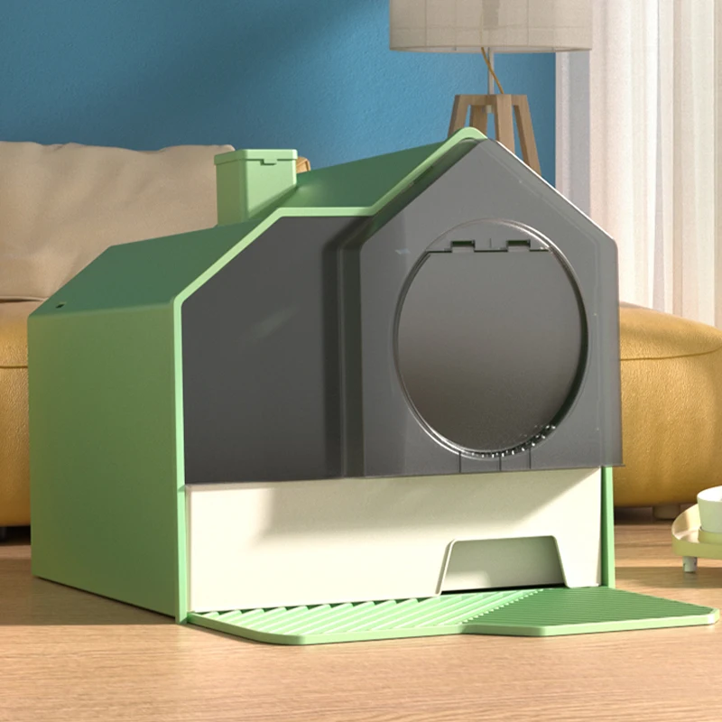 

Sand Corner Cat Toilet Cages Bathroom Extra Carpet Large Enclosure Cat Villa Shovel Bathroom Arenero De Gatos Cat Litter House