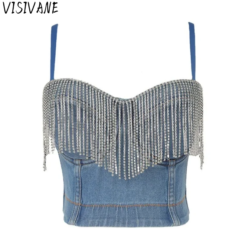 

Visivane Party Women Clothing Bastet Cowboy Stage Performance Y2k Tops Sexy Club Fashion Sling Clothes Summer New Streetwear