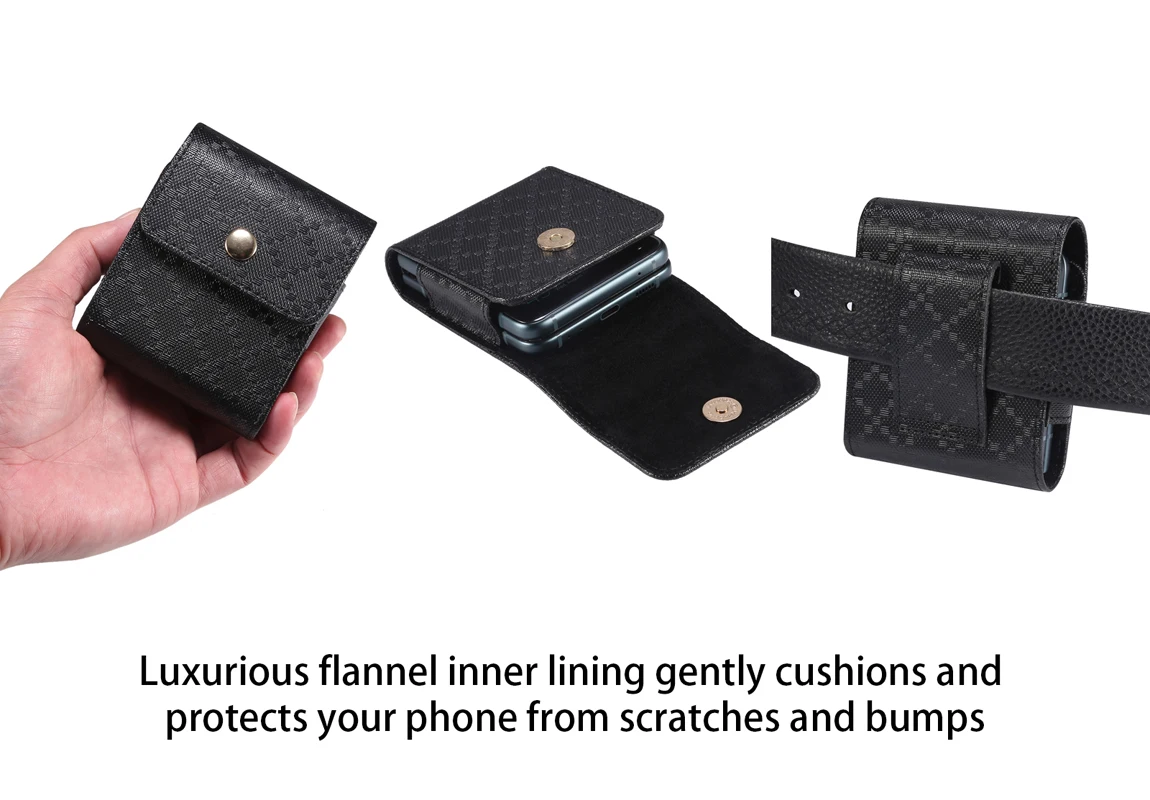 Luxurious Leather Flip Phone Case - Sleek Protective Pouch
