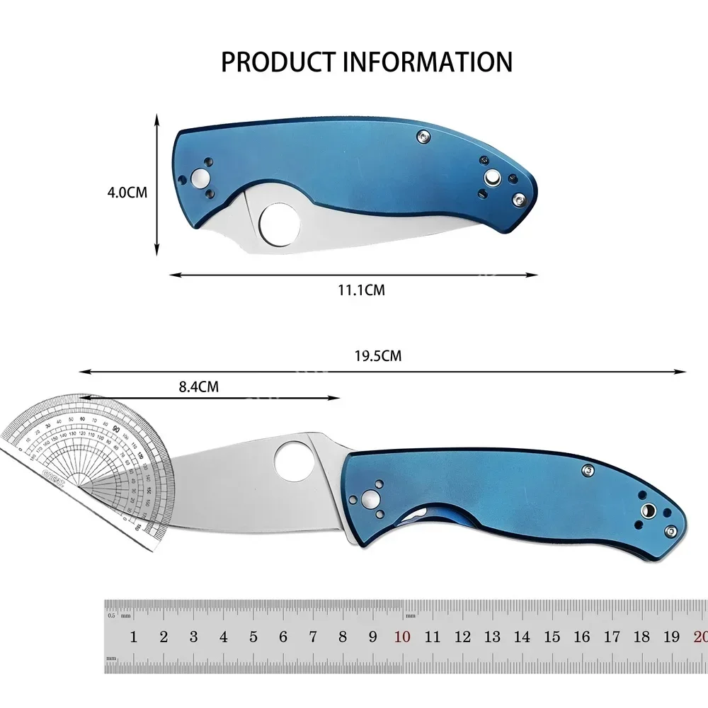 High Hardness Folding Knife C122 Titanium Alloy Handle Knife High Quality Pocket Knife Outdoor EDC Survival Camping Hunting Tool 6