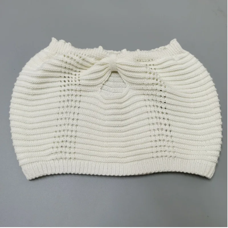 Female Knit Off-Shoulder Midi Skirt 2 Piece-Set High Split Long Skirt And Hollow Out Tube Tops Sets Elegant Ladies Outfits