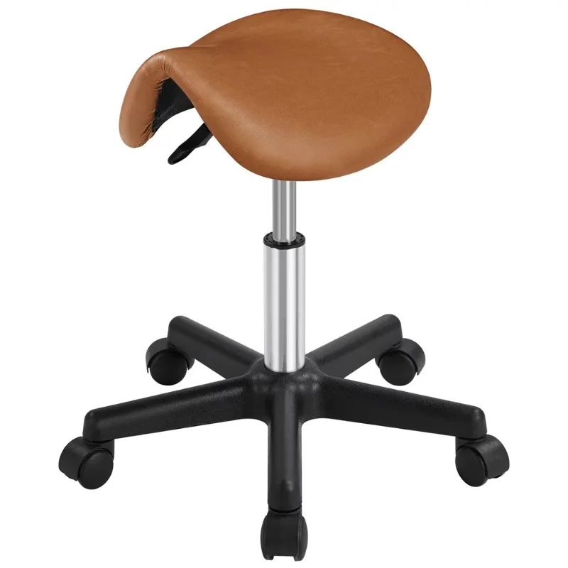 

Adjustable Rolling Saddle Stool for Massage Tattoo Dental, Brown