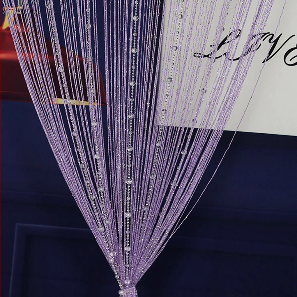Crystal Bead Curtain - Elegant Beaded String Door Curtain with Shiny Tassels