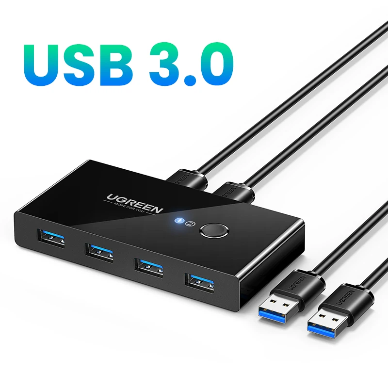 Ugreen-conmutador USB KVM interruptor USB 3,0 2,0, interruptor KVM para  Windows 10, PC, teclado, ratón, impresora, 2 uds., compartir 4  dispositivos, interruptor USB - AliExpress