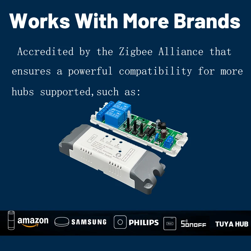 Tuya Smart Zigbee 2 Channel 85-250V 3 Mode Zigbee Switch ,Smart DIY Inching Swit