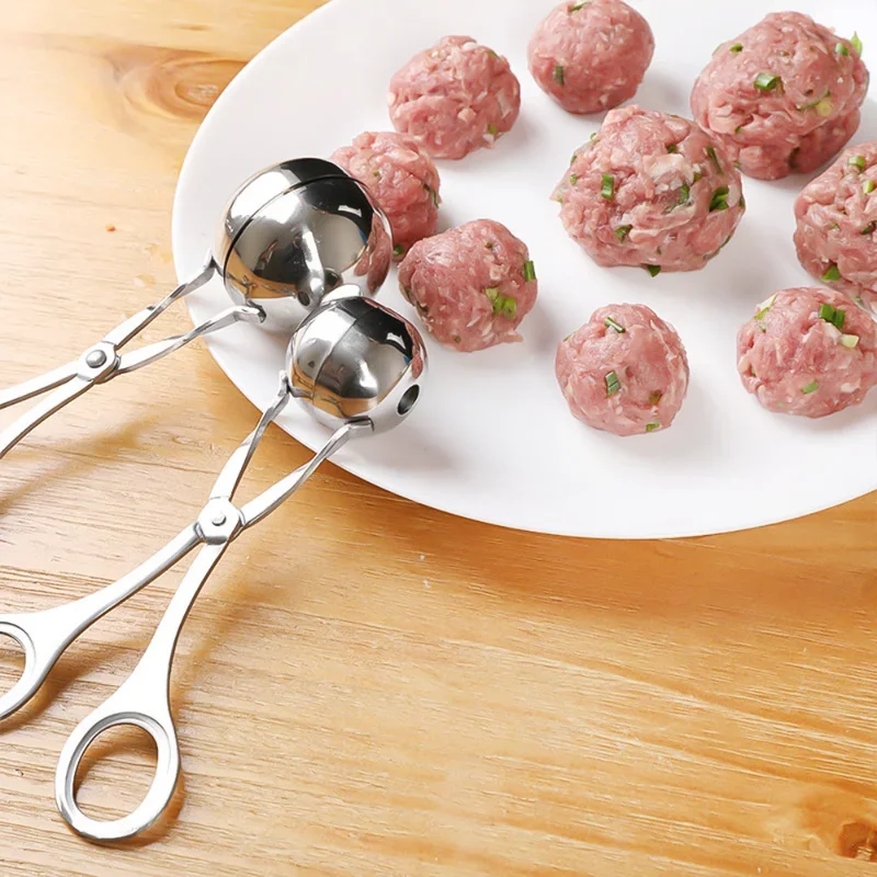 Stainless Steel Meatball Maker Tool Clip Non Stick Stuffed Meat Ball Spoon Shaper Cooking Scoop Kitchen Accessories
