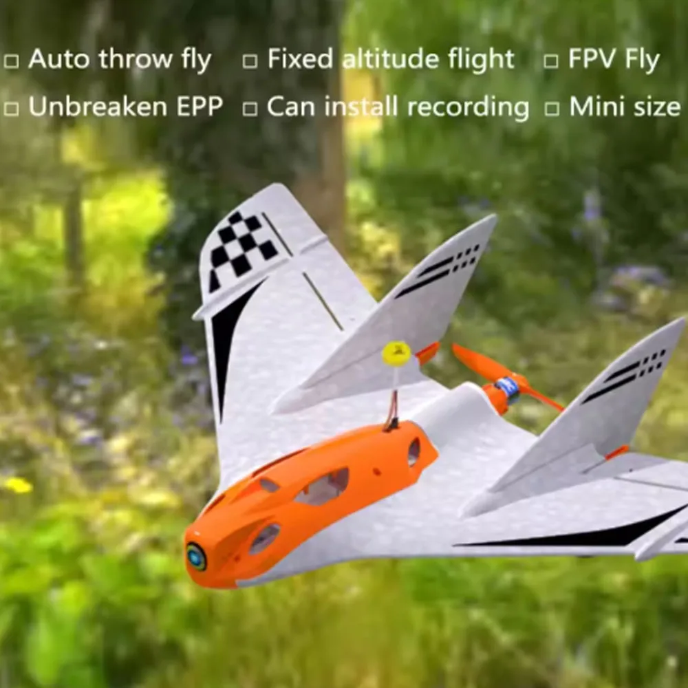 Détail du fuselage en EPP du Avion RC FPV 450X V2, aile volante drone fixe avec moteur et hélice