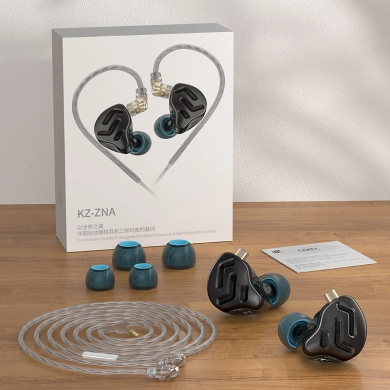 

KZ-ZNA Game HiFi металлические проводные наушники-вкладыши, высокотехнологичные 12 мм Двойные магнитные динамические наушники