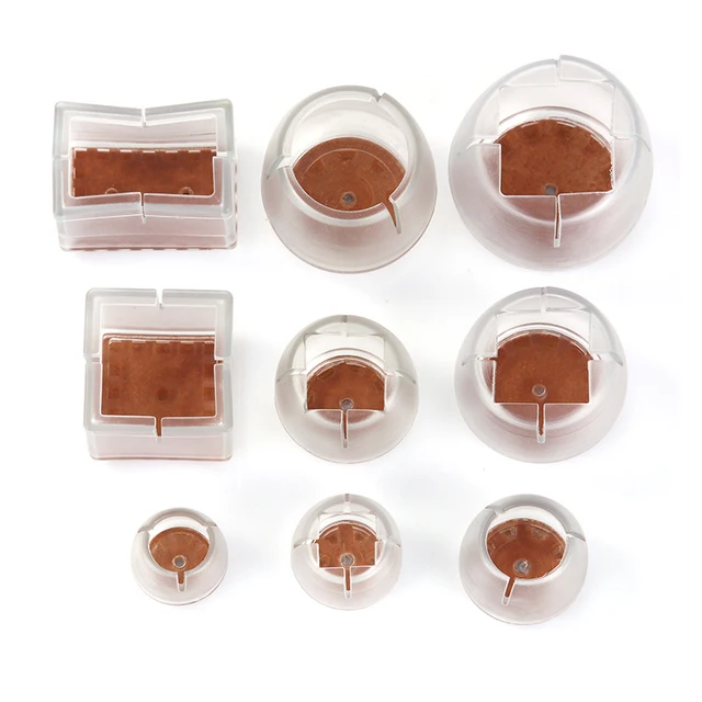 12Pcs Brand New Table Chair Leg Caps Assorted Round Square Rectangle Silicone Floor Protector Furniture Table Feet Covers 1