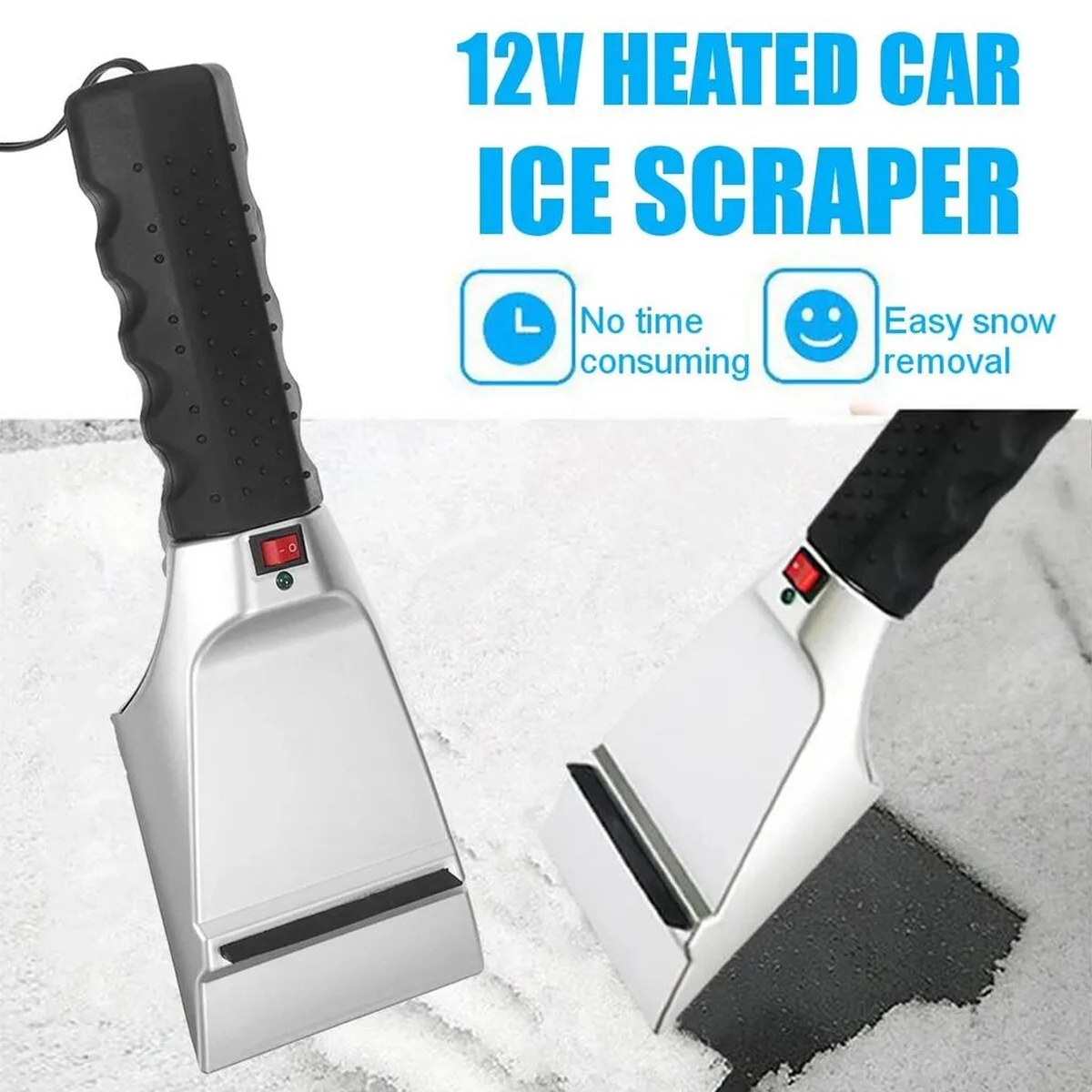 12V Car Ice Scraper Snow Shovel Windshield Ice Glass Scraper Brush Winter Snow Removal Shovel Cars Window Cleaning Tool