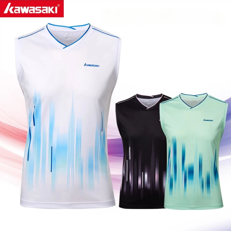 Badminton polo clothes, volleyball tennis suits, sleeveless men's women's quick dry competition t-shirts B2956