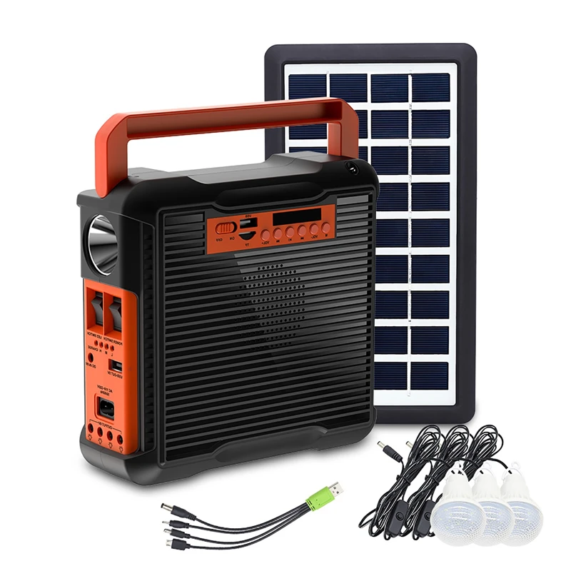 Solar Light Solar Power Panel Generator Kit Home System 3 LED Bulb Highlight Energy Saving Light Solar Lighting with FM Radio