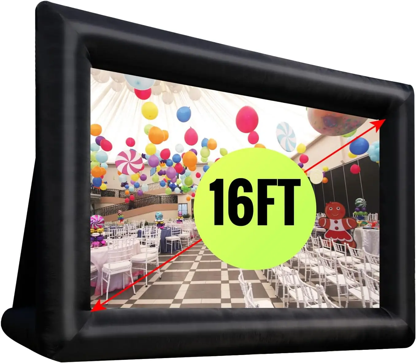 

14/16/20/30ft Inflatable Portable Projector Movie Screen Huge Cinema Projection Screen Rear for Outdoor Party Backyard Pool Fun