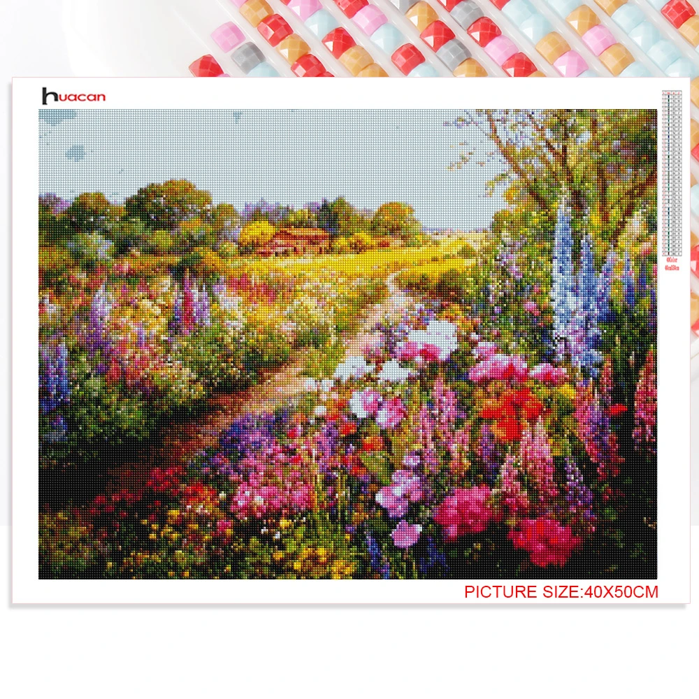 Huacan 5d Diamond Painting Landscape s Full Square/Round Drill Diamond Embroidery Mosic Flower Home Decor