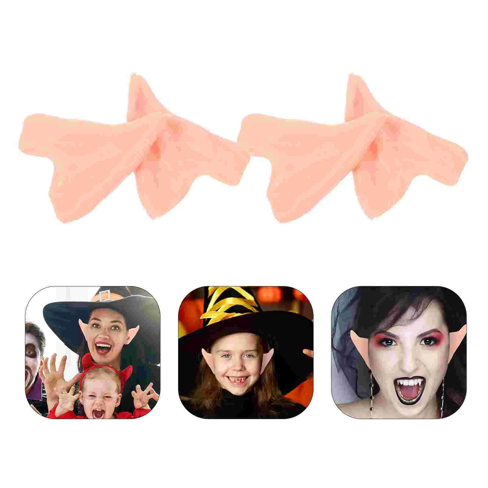 

4 Pairs of Elf Ears Decorative Fairy Ears Christmas Halloween Props Cosplay Ear