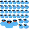 6/12/24/36PC Mini Rubber Ducks Blue with Sunglasses Sets Duck Toys Squeaky Rubber Ducks Cute Float  Duckies for Birthday 1