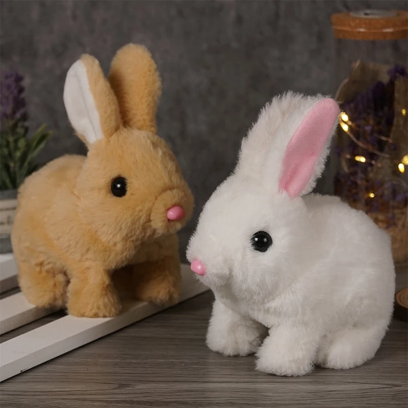 Simulation-Electric-Rabbit-Pet-PlushToy-Solid-Color-Plush-Electric ...