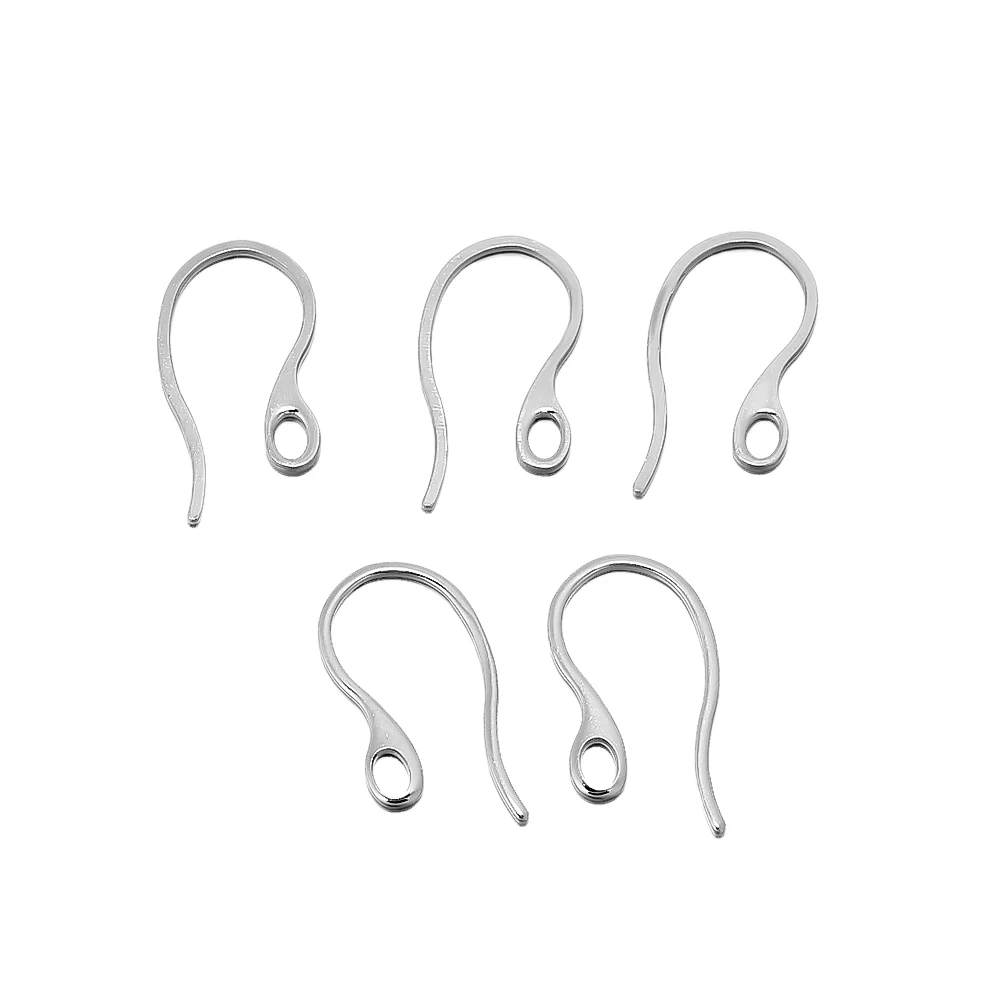 50Pcs 스테인레스 스틸 플랫 귀걸이 후크 DIY 쥬얼리에 대 한 루프와 귀 와이어 매달려 귀걸이 쥬얼리 액세서리 만들기
