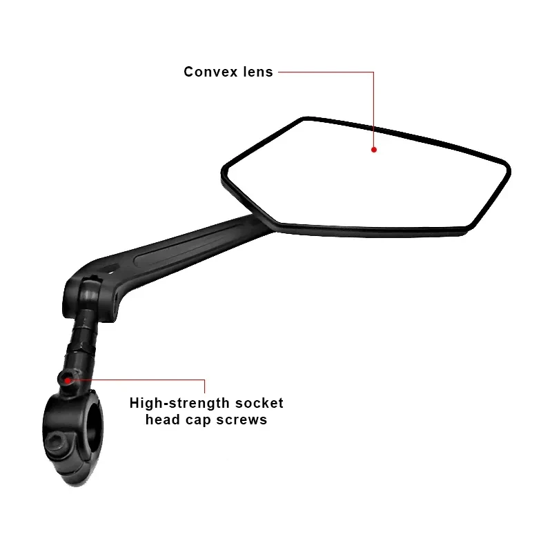 Wide-Angle Adjustable Bicycle Rearview Mirror