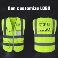 Custom Logo Hi Vis Safety Vest - Multi-colours - Pockets and Zipper