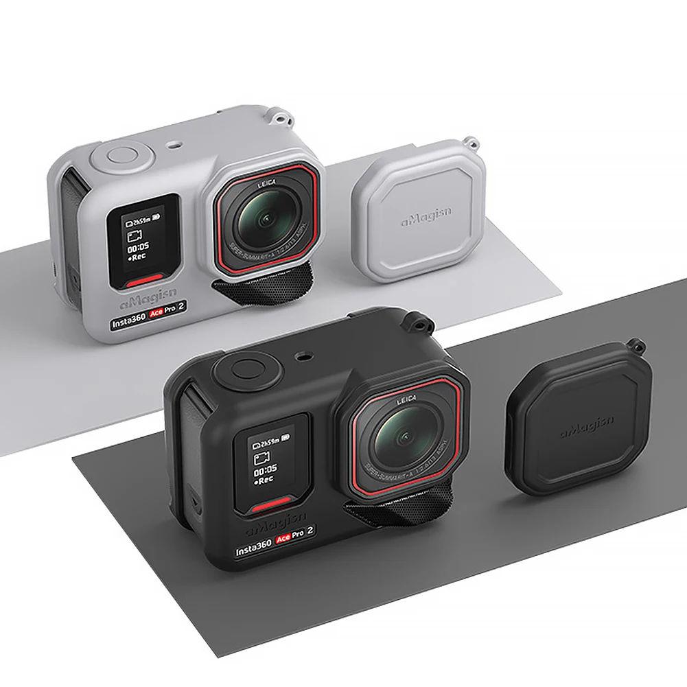 2x Silikon-Objektivdeckel Für Insta360 Ace Pro - Schutzhülle Waschbar