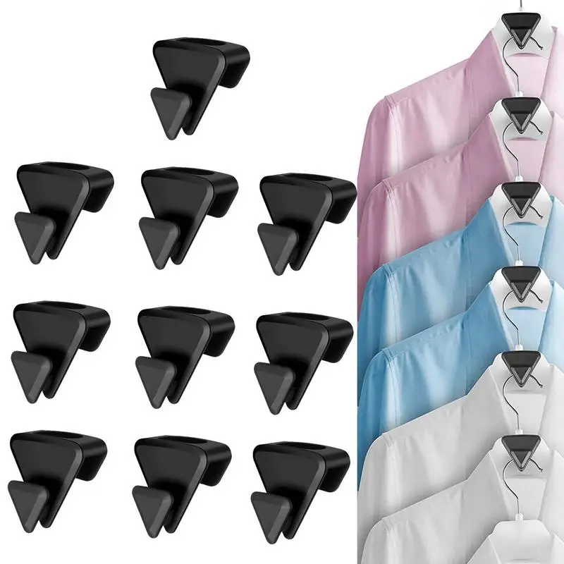 Space Saving Hanger Hooks 10 Pcs Triangle Clothes Hanger Connector