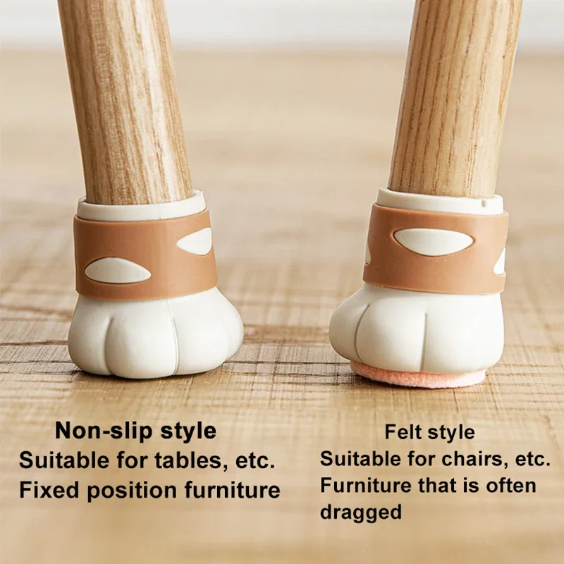 Cute Cat Claw Silicone Table Foot Mat Stool Leg Protection Cover Silent Anti Slip Wear Resistant Chair Foot Cover Home Decor furniture foot mats silicone anti slip mat