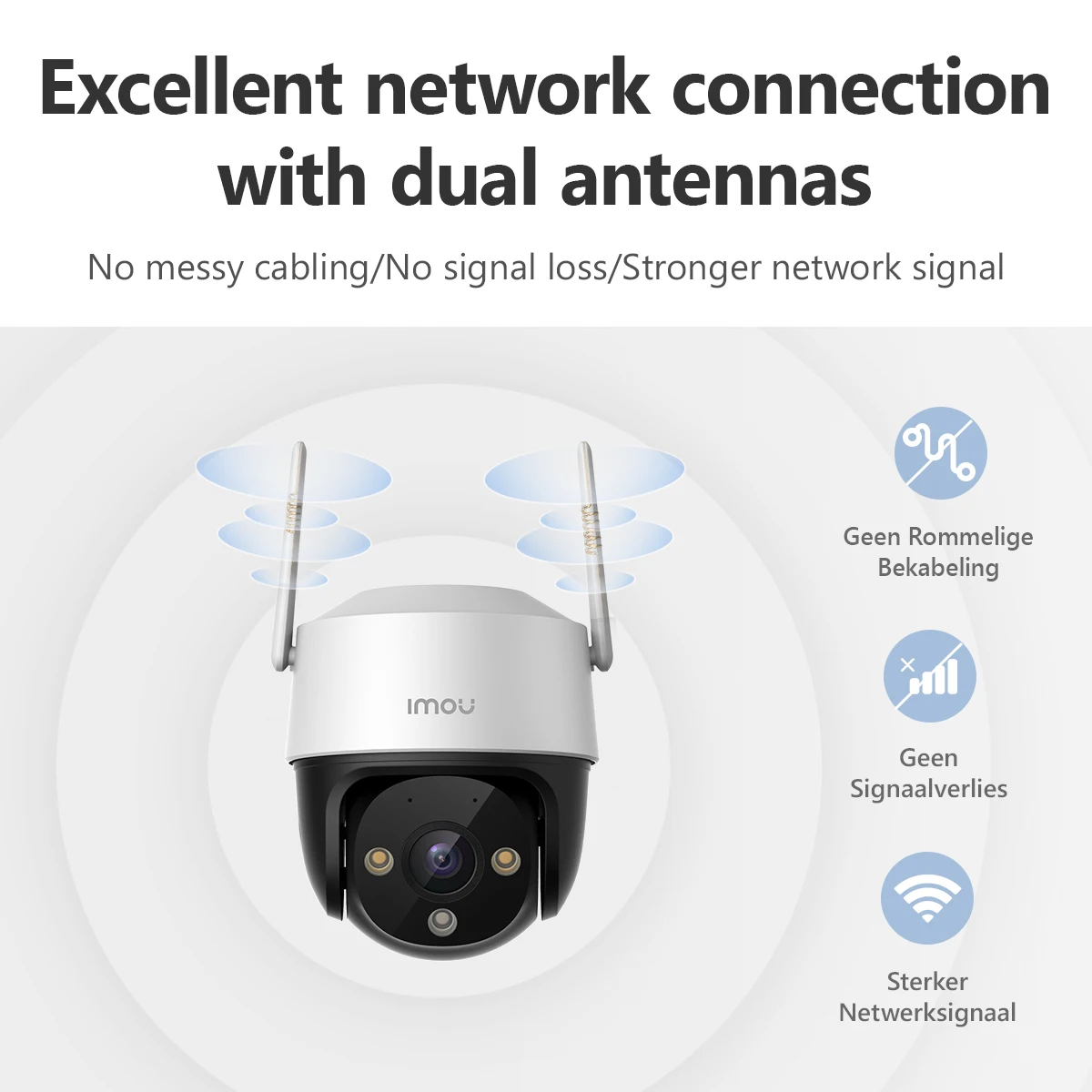 IMOU Cruiser SE + 5MP 3K 풀 컬러 와이파이 카메라, 듀얼 안테나, IP66, 내후성 스마트 추적, AI 인간 감지 야외 카메라