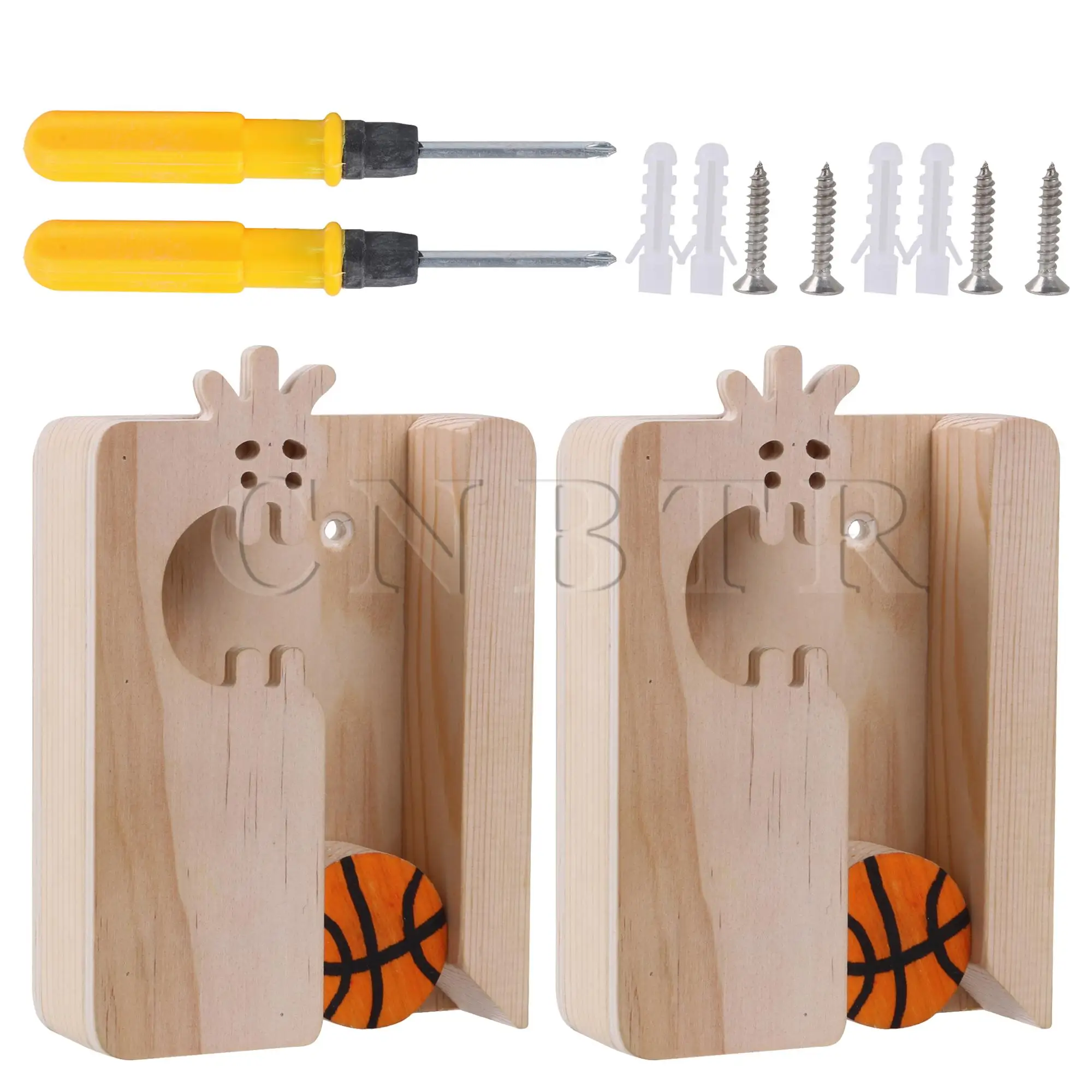 

CNBTR 2/4Pieces Broom Holder Storage Garden Tool Organizer Wall Hanger 34mm w/ Screw