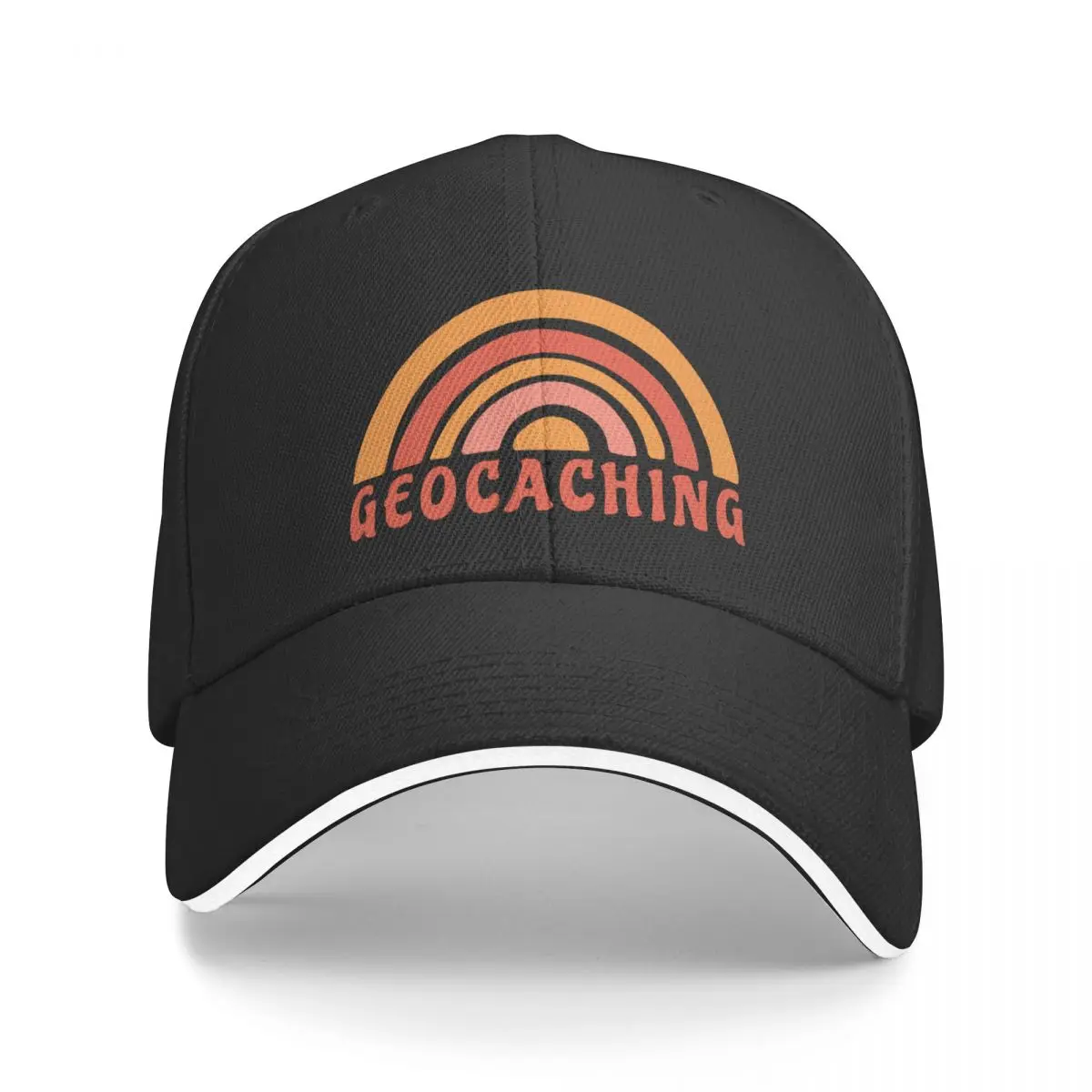 

New Geocaching - Colourful rainbow design Baseball Cap Golf Fluffy Hat Hats For Women Men's